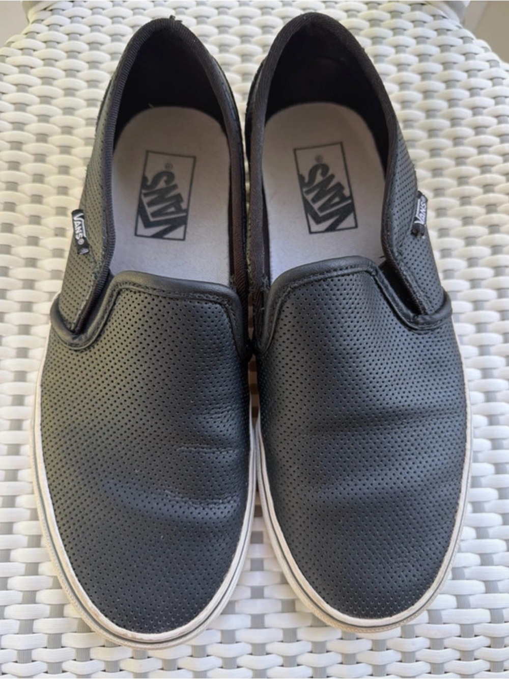 Vans Black Perforated Slip-On Loafers